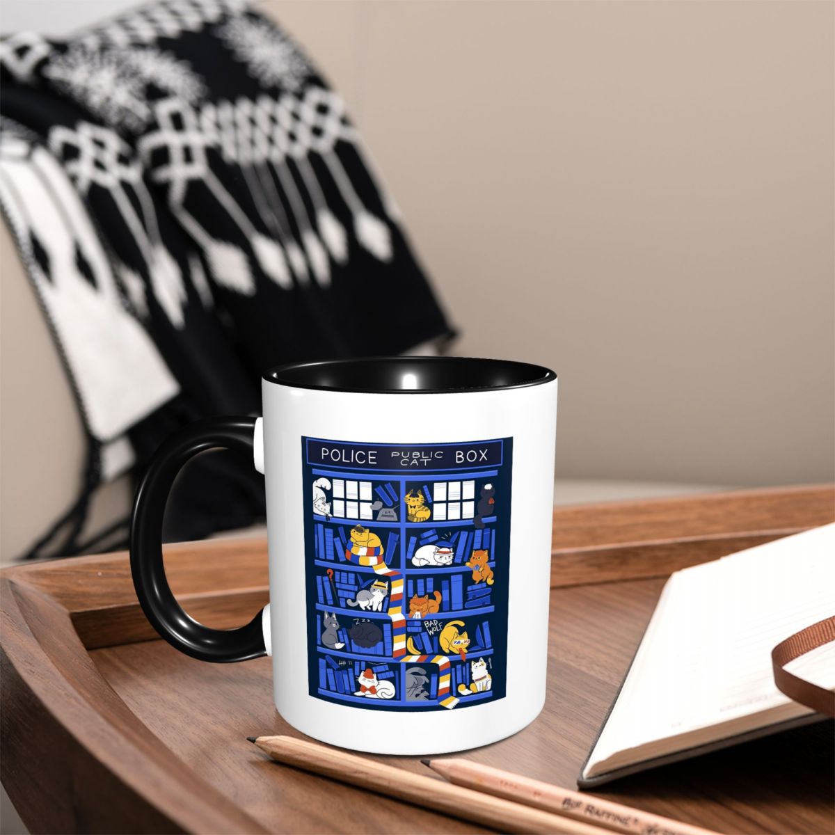 Coffee Tea Library - Kütüphane Kutusu Kim Kupa Komik Seramik