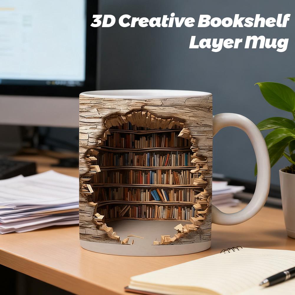 3D Yaratıcı Alan Tasarımlı Kup - Coffee Tea Library incelemesi ve fiyatı