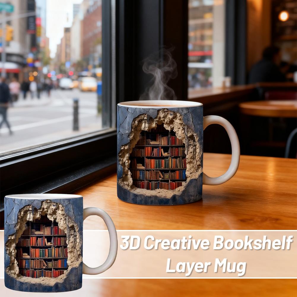 3D Yaratıcı Alan Tasarımlı Kup - Coffee Tea Library incelemesi ve fiyatı