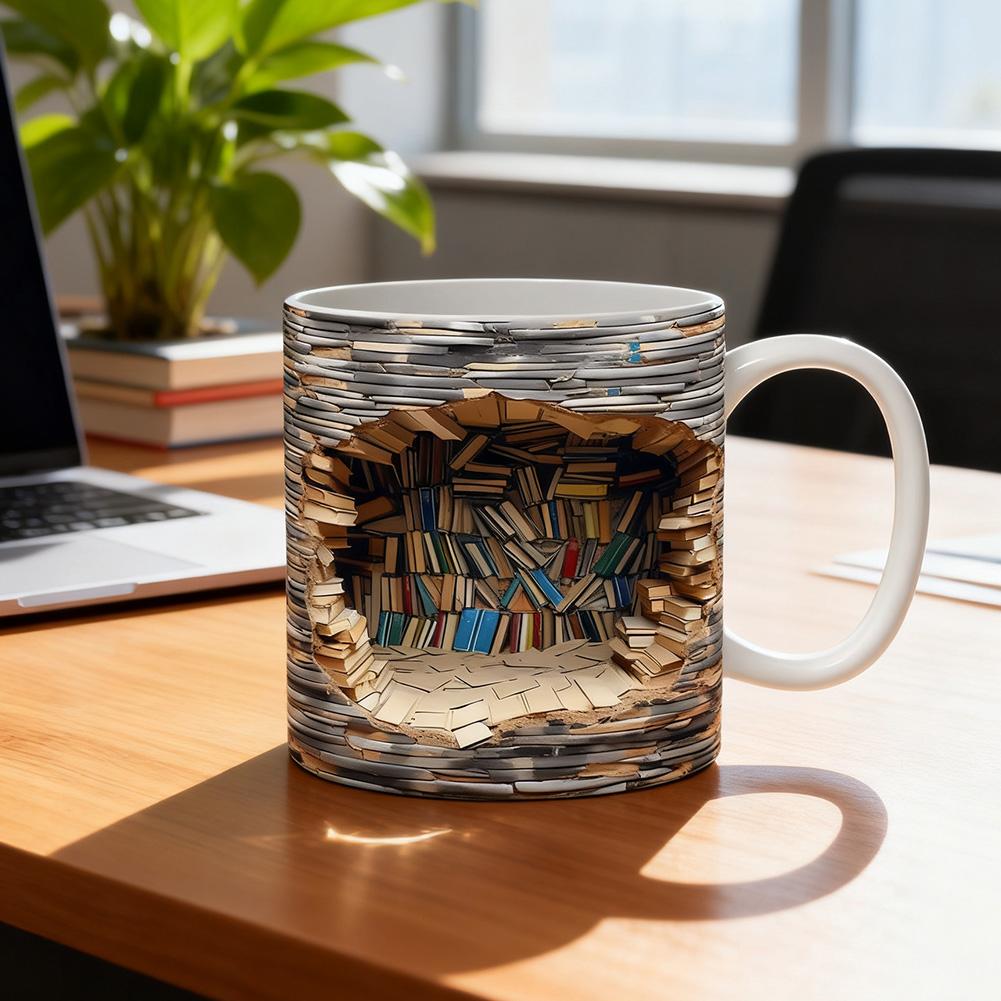 3D Yaratıcı Alan Tasarımlı Kup - Coffee Tea Library incelemesi ve fiyatı