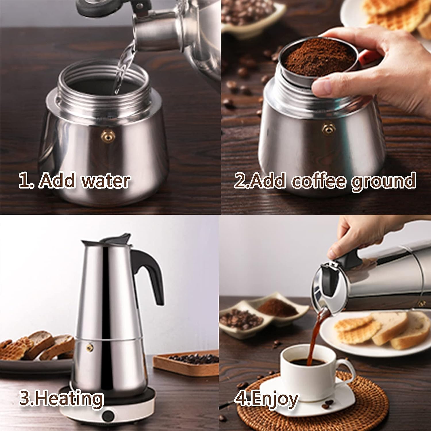 4/6/9 bardak Pot Pot Caffe mak - Moka Pot Stove incelemesi ve fiyatı